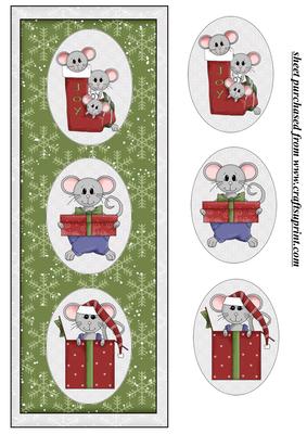 Christmas Mice Card Front 1