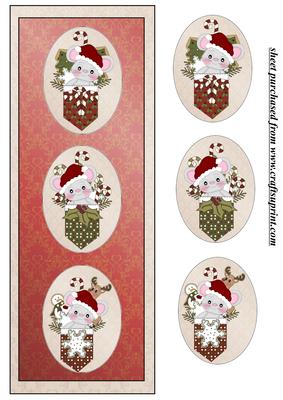Red Christmas Pocket Mouse Card Front