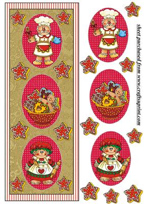 Red Christmas Gingerbread Card Front