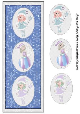 Blue Christmas Fairy Card Front