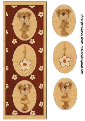 Red Floral Bear Card Front 1
