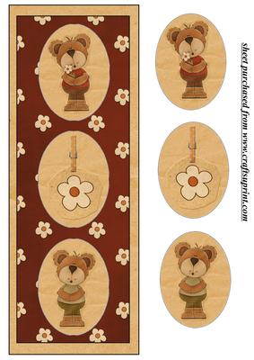 Red Floral Bear Card Front 2
