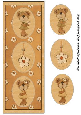 Yellow Floral Bear Card Front 1