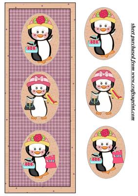 Shopping Penguin Card Front