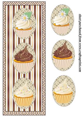 Chocolate and Cream Cupcake Card Front