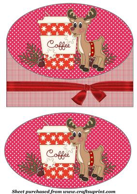 Christmas Coffee Reindeer Topper