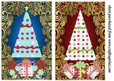2 Christmas Tree Card Fronts