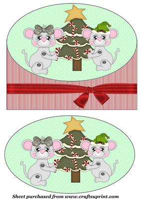 Cute Christmas Mouse Topper 2