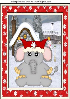 Red Christmas Elephant Topper 3