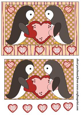 Loved Up Penguins Card Front