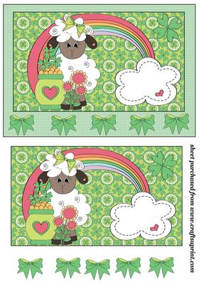Pot of Gold Look What I Found Sheep Card Front 2