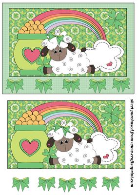 Pot of Gold Look What I Found Sheep Card Front 3