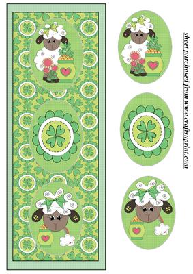 St Patricks Day Sheep Trio Card Front