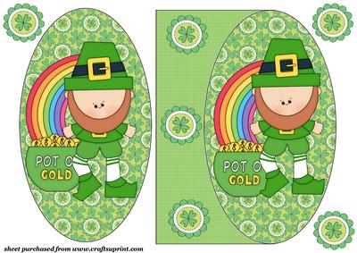 St Patricks Day Oval Card Front 2