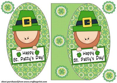 St Patricks Day Oval Card Front 4