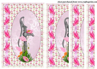 Pink Poppy and Butterfly Side Tacker Card Front