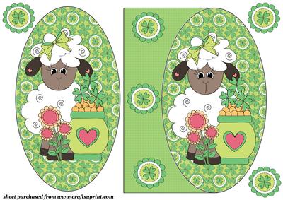 St Patricks Day Sheet Oval Card Front