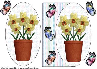 Butterflies and Flowers Oval Card Front 5