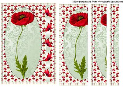 Red Poppy and Butterfly Side Stacker Card Front 2