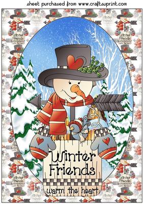Snowman Winter Friends Topper