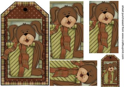 Christmas Puppy Tag Topper 1