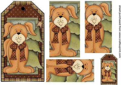Christmas Puppy Tag Topper 2