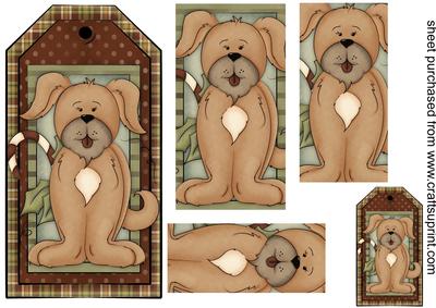 Christmas Puppy Tag Topper 3