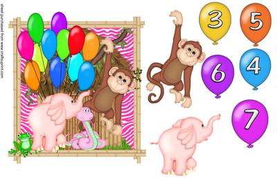 Birthday Balloon Jungle Topper
