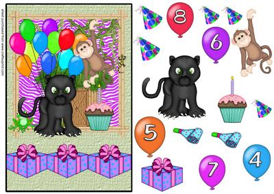 Big Cat Birthday Quick Card 2
