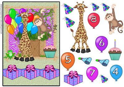 Giraffe Birthday Quick Card Front