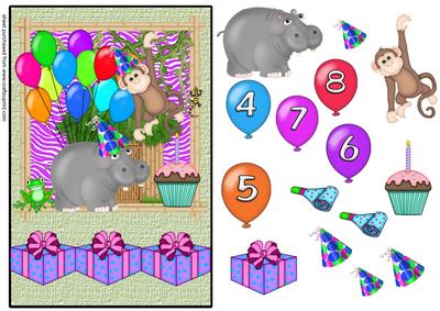 Hippo Birthday Quick Card Front