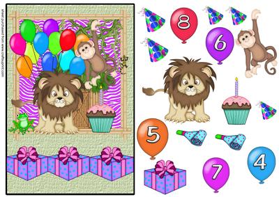 Lion Birthday Quick Card Front