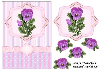 Purple Pansy Card Front