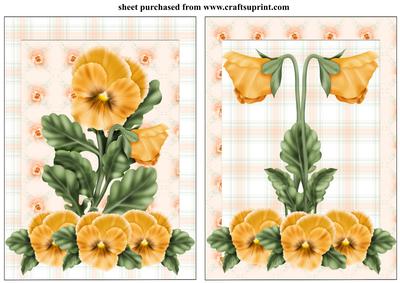2 Orange Pansy Framed Card Fronts