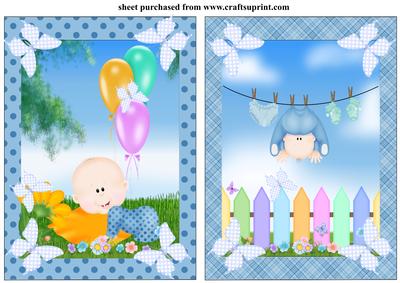 2 Cute New Baby Boy Framed Card Fronts 1