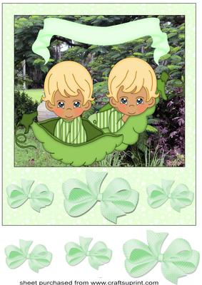 Blonde Haired Baby Boys Peas in a Pod Card Front 1