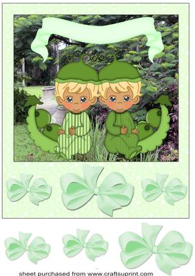 Blonde Haired Baby Boys Peas in a Pod Card Front 3