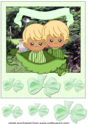 Blonde Haired Baby Boys Peas in a Pod Card Front 4