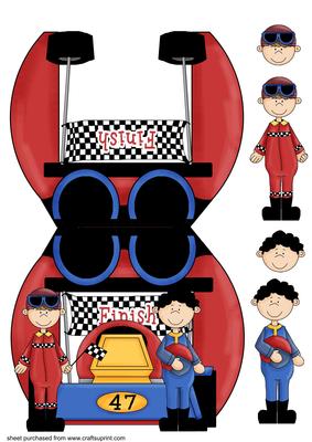 Cart Racing Helmet Shaped Card