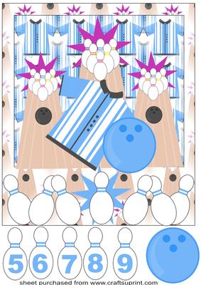Blue Bowling Card Front
