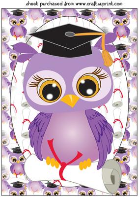 Purple Graduation Owl Topper