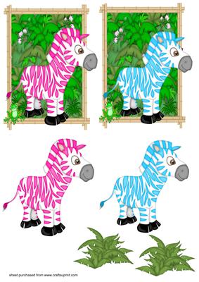 Boy and Girl Zebra Toppers