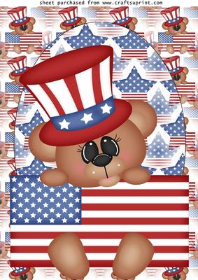 4th of July Bear Topper 4