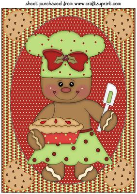 Green and Red Christmas Gingerbread Topper 1
