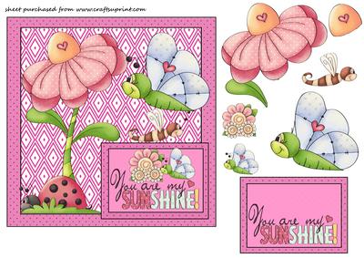 Pink You Are My Sunshine Card Front