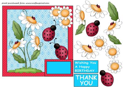 Daisy and Ladybird Card Front