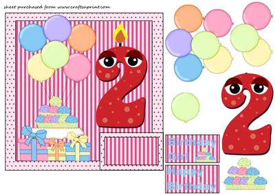Age 2 Birthday Candle Card Front