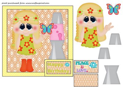 Groovy Birthday Girl Card Front