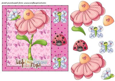 Pink Let Your Dreams Take Flight Card Front