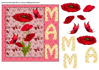 Mam Red Poppies Card Front